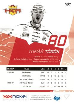 2017-18 SportZoo Tipsport Liga - Novacik #N07 Tomas Torok Back