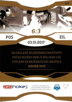 2017-18 SportZoo Tipsport Liga - Zlata Prilba 2016-17 #ZP5 Peter Lichanec Back