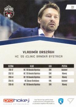 2016-17 SportZoo Tipsport Liga - Treneri #T01 Vladimir Orszagh Back