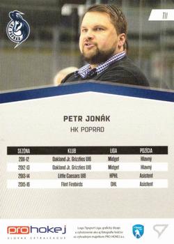 2016-17 SportZoo Tipsport Liga - Treneri #T11 Petr Jonak Back