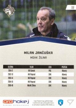 2016-17 SportZoo Tipsport Liga - Treneri #T16 Milan Jancuska Back