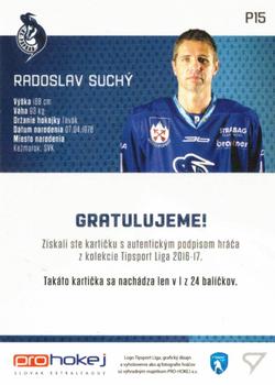 2016-17 SportZoo Tipsport Liga - Podpisove Karty #P15 Radoslav Suchy Back