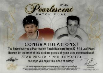 2017-18 Leaf Pearl - Pearlescent Dual Patch #PPD-05 Stan Mikita / Phil Esposito Back