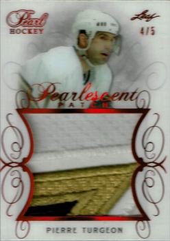 2017-18 Leaf Pearl - Pearlescent Patch Red #NNO Pierre Turgeon Front