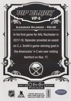 2017-18 O-Pee-Chee Platinum - VIP Black #VIP-6 Alexander Nylander Back