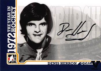 2015-16 In The Game Final Vault - 2009-10 In The Game 1972 The Year In Hockey - Autographs (Black Vault Stamp) #A-DH Denis Herron Front