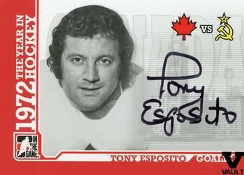 2015-16 In The Game Final Vault - 2009-10 In The Game 1972 The Year In Hockey - Autographs (Black Vault Stamp) #A-TE2 Tony Esposito Front