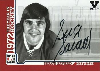 2015-16 In The Game Final Vault - 2009-10 In The Game 1972 The Year In Hockey Autographs (Black Vault Stamp) #A-SS Serge Savard Front