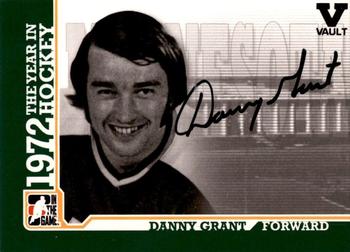 2015-16 In The Game Final Vault - 2009-10 In The Game 1972 The Year In Hockey Autographs (Black Vault Stamp) #A-DG Danny Grant Front