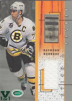 2015-16 In The Game Final Vault - 2003-04 Parkhurst Rookie Jersey and Sticks (Green Vault Stamp) #SJ-27 Ray Bourque Front