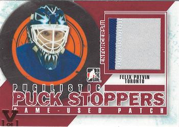 2015-16 In The Game Final Vault - 2013-14 In The Game Enforcers II - Pugilistic Puck Stoppers Jerseys Red (Red Vault Stamp) #PPSM-09 Felix Potvin Front