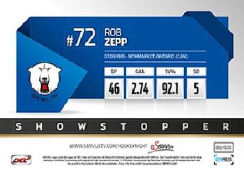 2013-14 Playercards Inside (DEL) - Showstopper #DEL-SS05 Rob Zepp Back