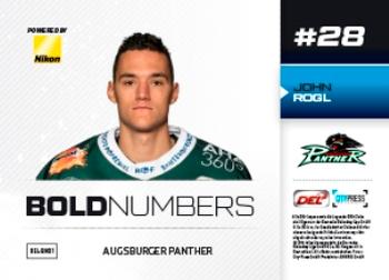2018-19 Playercards (DEL) - Bold Numbers #DEL-BN01 John Rogl Back