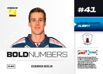 2018-19 Playercards (DEL) - Bold Numbers #DEL-BN02 Louis-Marc Aubry Back