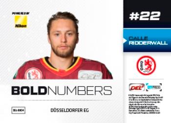 2018-19 Playercards (DEL) - Bold Numbers #DEL-BN04 Calle Ridderwall Back