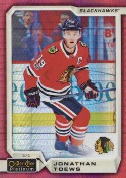 2018-19 O-Pee-Chee Platinum - Red Prism #10 Jonathan Toews Front