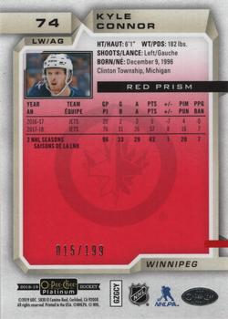 2018-19 O-Pee-Chee Platinum - Red Prism #74 Kyle Connor Back