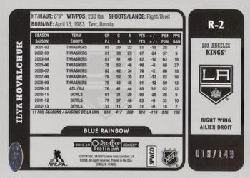 2018-19 O-Pee-Chee Platinum - Retro Blue Rainbow #R-2 Ilya Kovalchuk Back