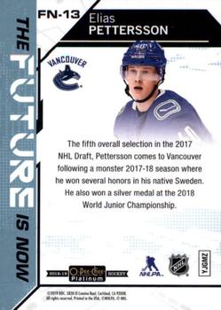 2018-19 O-Pee-Chee Platinum - The Future Is Now #FN-13 Elias Pettersson Back