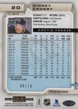 2018-19 O-Pee-Chee Platinum - Arctic Freeze #20 Sidney Crosby Back