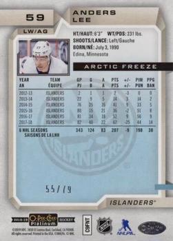 2018-19 O-Pee-Chee Platinum - Arctic Freeze #59 Anders Lee Back