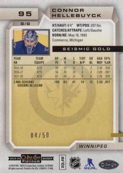 2018-19 O-Pee-Chee Platinum - Seismic Gold #95 Connor Hellebuyck Back