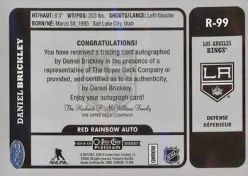 2018-19 O-Pee-Chee Platinum - Retro Red Rainbow Autographs #R-99 Daniel Brickley Back