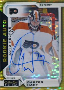 2018-19 O-Pee-Chee Platinum - Rookie Autographs Seismic Gold #R-CH Carter Hart Front