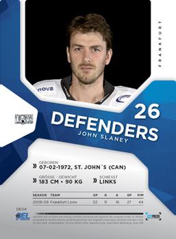 2009-10 Playercards Preview Serie (DEL) - Defenders #DE04 John Slaney Back