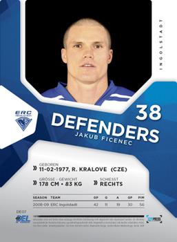 2009-10 Playercards Preview Serie (DEL) - Defenders #DE07 Jakub Ficenec Back