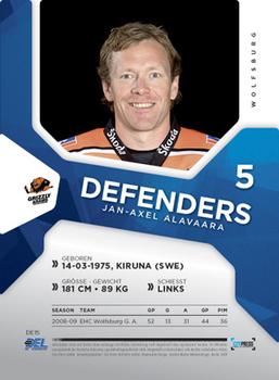 2009-10 Playercards Preview Serie (DEL) - Defenders #DE15 Jan-Axel Alavaara Back