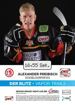 2015-16 Playercards Basic Serie 1 (DEL) - Der Blitz #DEL-VT04 Alexander Preibisch Back