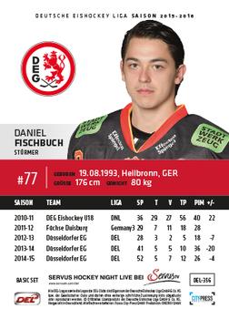 2015-16 Playercards Basic Serie 2 (DEL) #DEL-356 Daniel Fischbuch Back