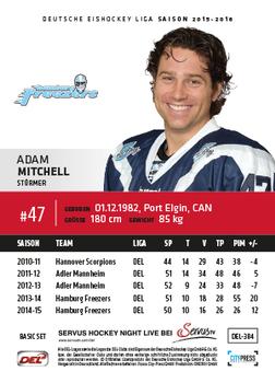 2015-16 Playercards Basic Serie 2 (DEL) #DEL-384 Adam Mitchell Back