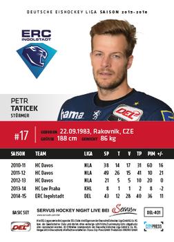 2015-16 Playercards Basic Serie 2 (DEL) #DEL-401 Petr Taticek Back