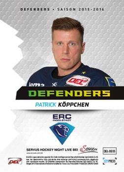 2015-16 Playercards Basic Serie 2 (DEL) - Defenders #DEL-DF05 Patrick Koppchen Back