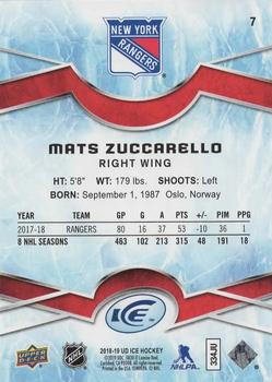 2018-19 Upper Deck Ice - Red #7 Mats Zuccarello Back