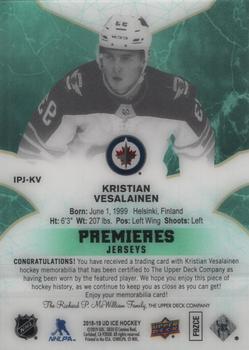 2018-19 Upper Deck Ice - Ice Premieres Jerseys #IPJ-KV Kristian Vesalainen Back