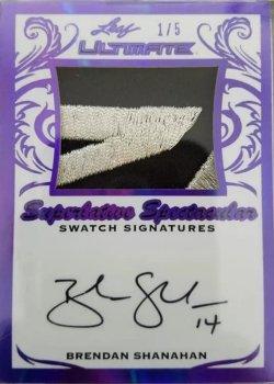 2018-19 Leaf Ultimate - Superlative Spectacular Swatch Signatures - Purple #SS-BS1 Brendan Shanahan Front