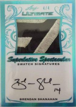 2018-19 Leaf Ultimate - Superlative Spectacular Swatch Signatures - Platinum Blue #SS-BS1 Brendan Shanahan Front