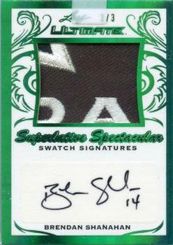 2018-19 Leaf Ultimate - Superlative Spectacular Swatch Signatures - Green #SS-BS1 Brendan Shanahan Front