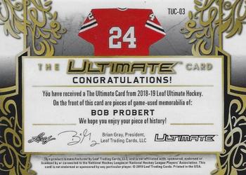 2018-19 Leaf Ultimate - The Ultimate Card - Green #TUC-03 Bob Probert Back