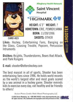 2018-19 Choice Erie Otters (OHL) #23 Shooter Back