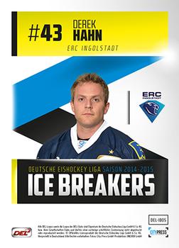 2014-15 Playercards (DEL) - Ice Breakers #DEL-IB05 Derek Hahn Back