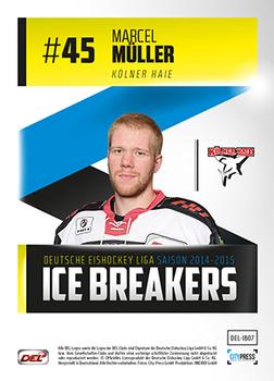 2014-15 Playercards (DEL) - Ice Breakers #DEL-IB07 Marcel Müller Back