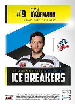 2014-15 Playercards (DEL) - Ice Breakers #DEL-IB11 Evan Kaufmann Back