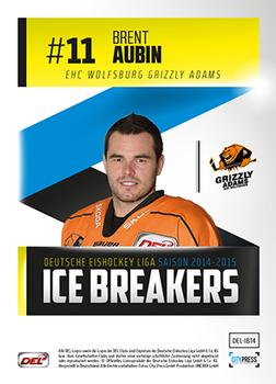 2014-15 Playercards (DEL) - Ice Breakers #DEL-IB14 Brent Aubin Back
