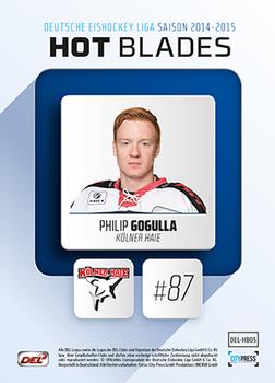 2014-15 Playercards (DEL) - Hot Blades #DEL-HB05 Philip Gogulla Back