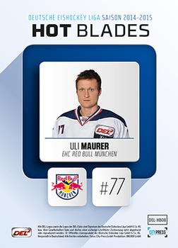 2014-15 Playercards (DEL) - Hot Blades #DEL-HB08 Ulrich Maurer Back