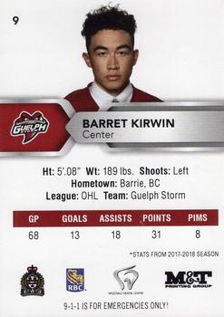2018-19 Guelph Storm (OHL) Police #A-04 Barret Kirwin Back